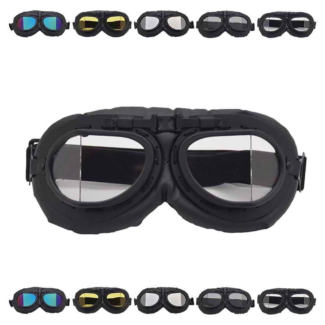 Gafas de Moto Vintage Peicees con Lentes Anti-impacto