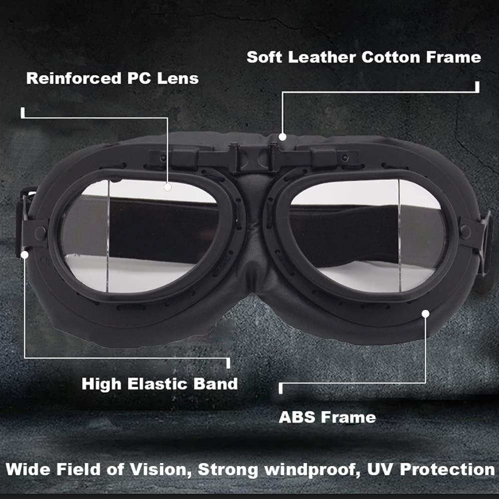 Gafas de Moto Vintage Peicees con Lentes Anti-impacto