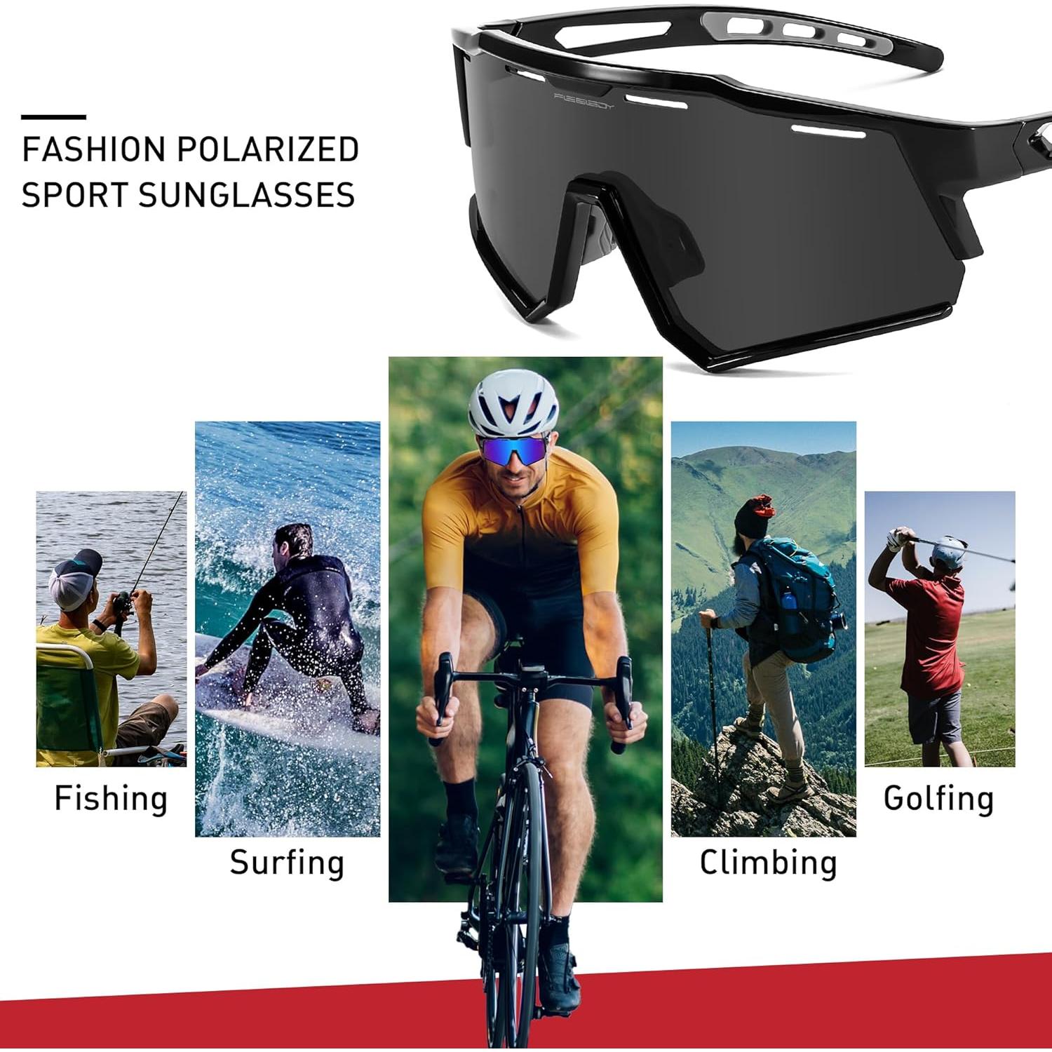 Gafas de sol deportivas FEISEDY TR90 polarizadas UV400