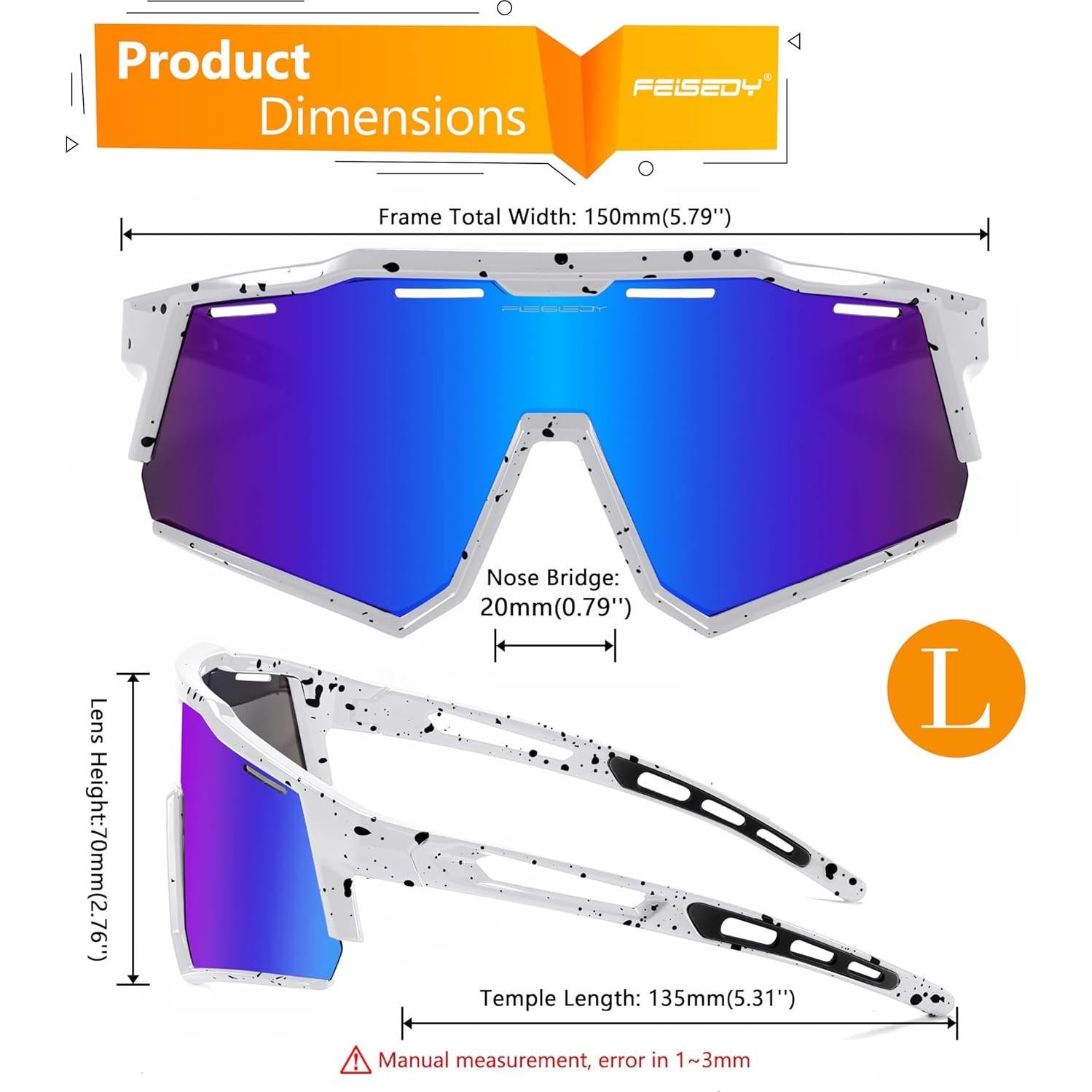 Gafas de sol deportivas FEISEDY TR90 polarizadas UV400
