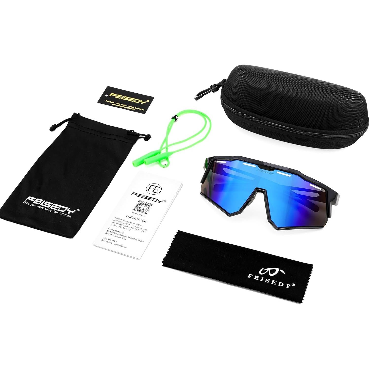 Gafas de sol deportivas FEISEDY TR90 polarizadas 150mm