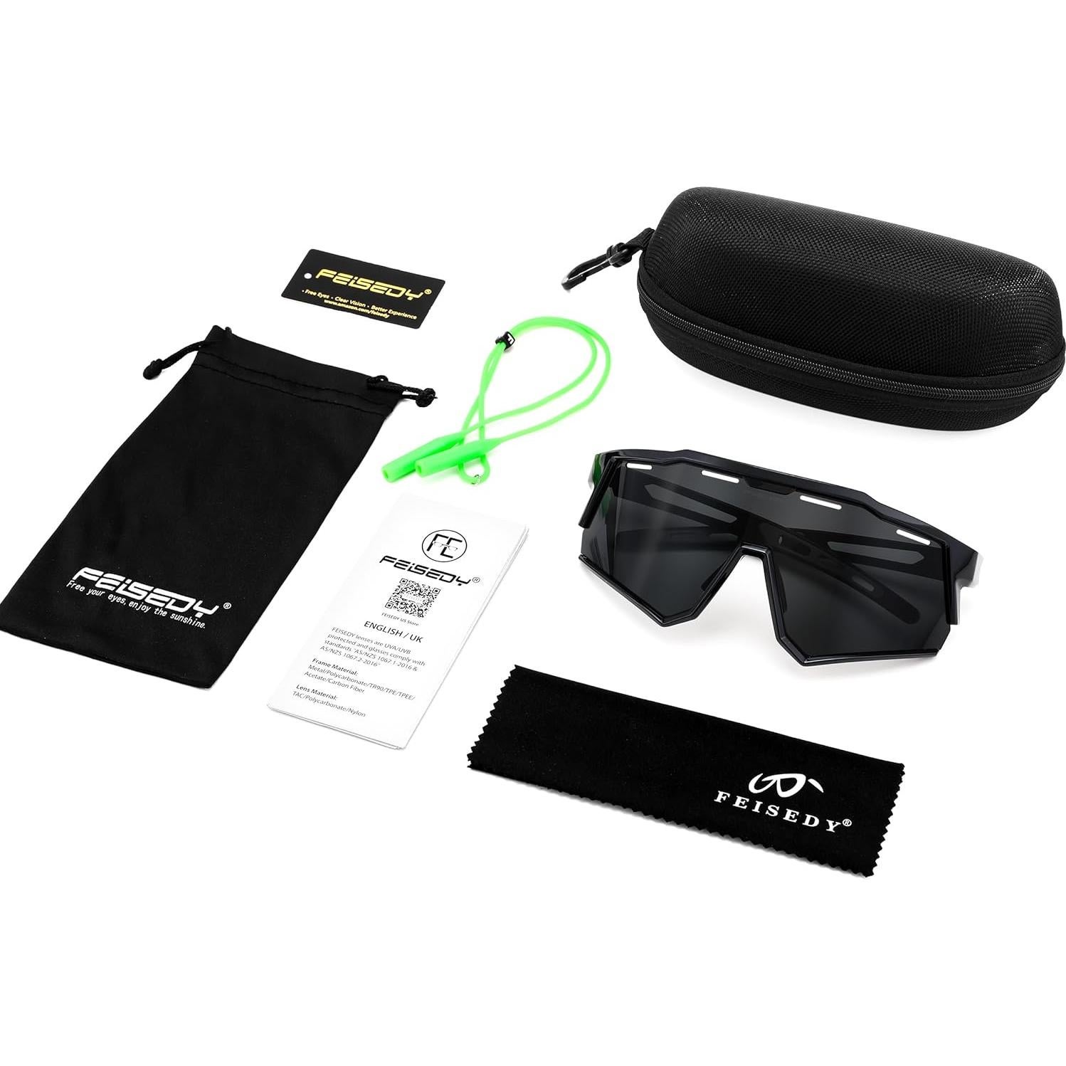 Gafas de sol deportivas FEISEDY TR90 polarizadas 150mm