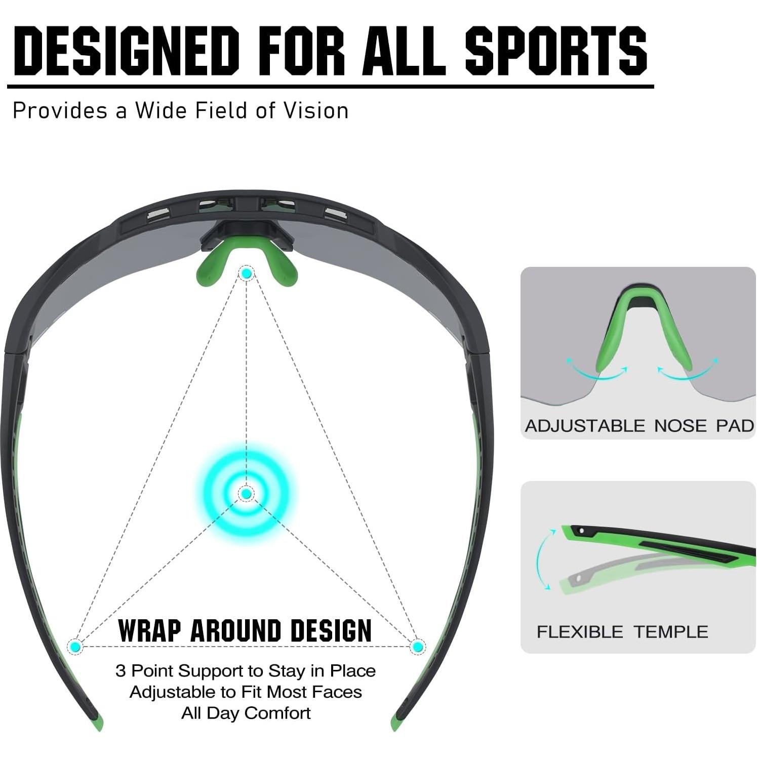 Gafas de sol deportivas VOZAPOW Su8-4 UV y polarizadas