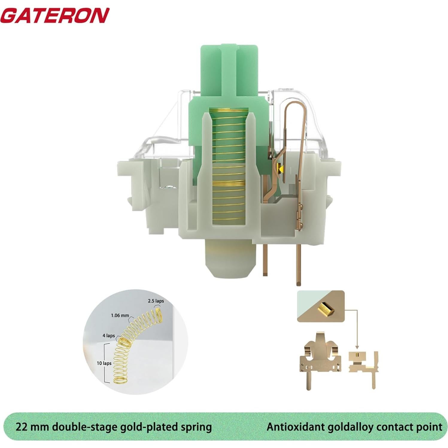 Interruptores Gateron Baby Kangaroo 2.0 Táctiles 108 Piezas