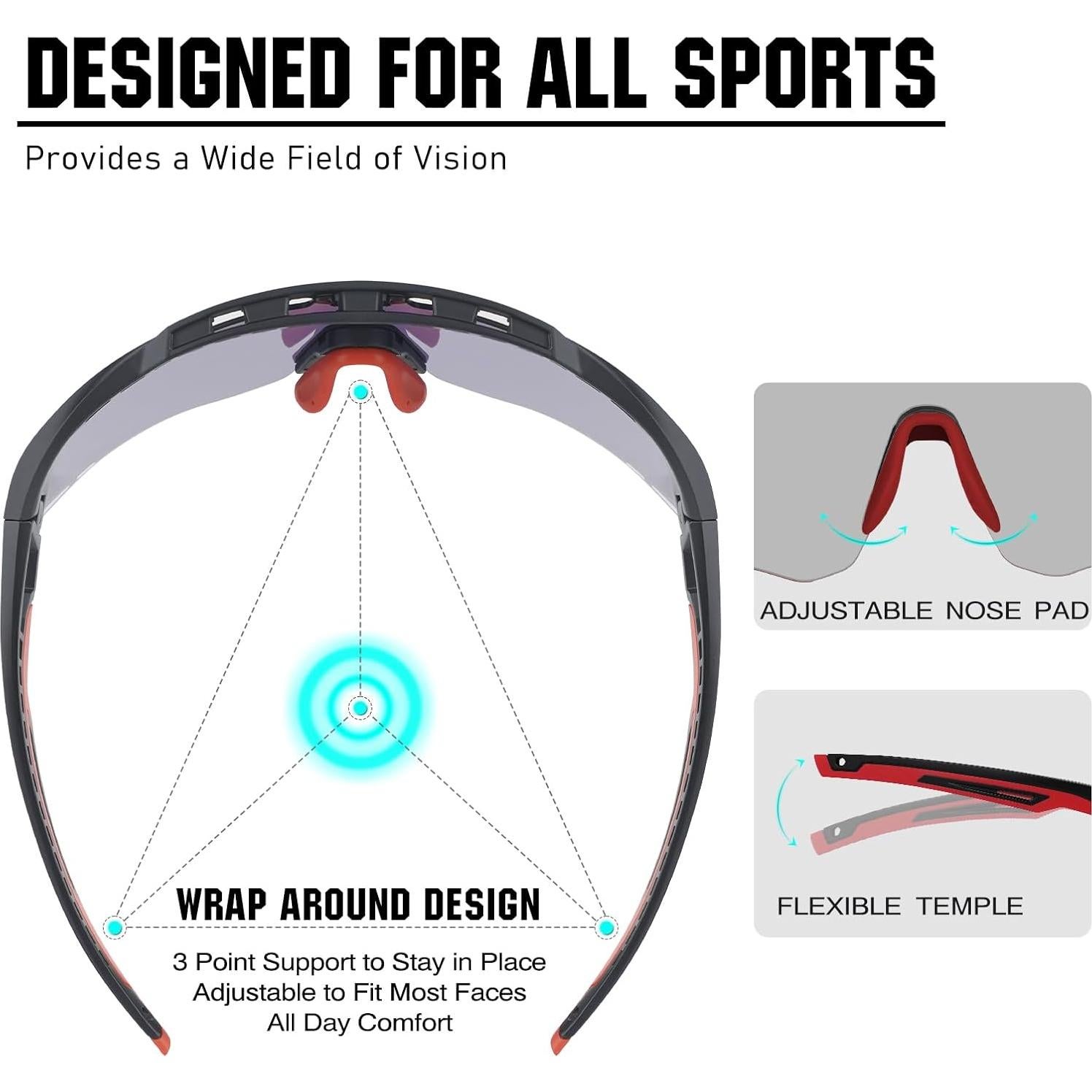 Gafas de sol deportivas VOZAPOW Su8-5 polarizadas UV