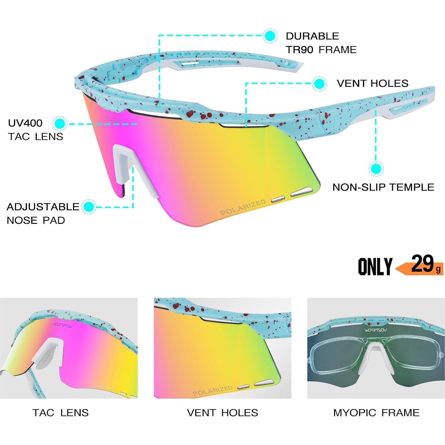 Gafas de sol deportivas VOZAPOW Su8-1 polarizadas UV