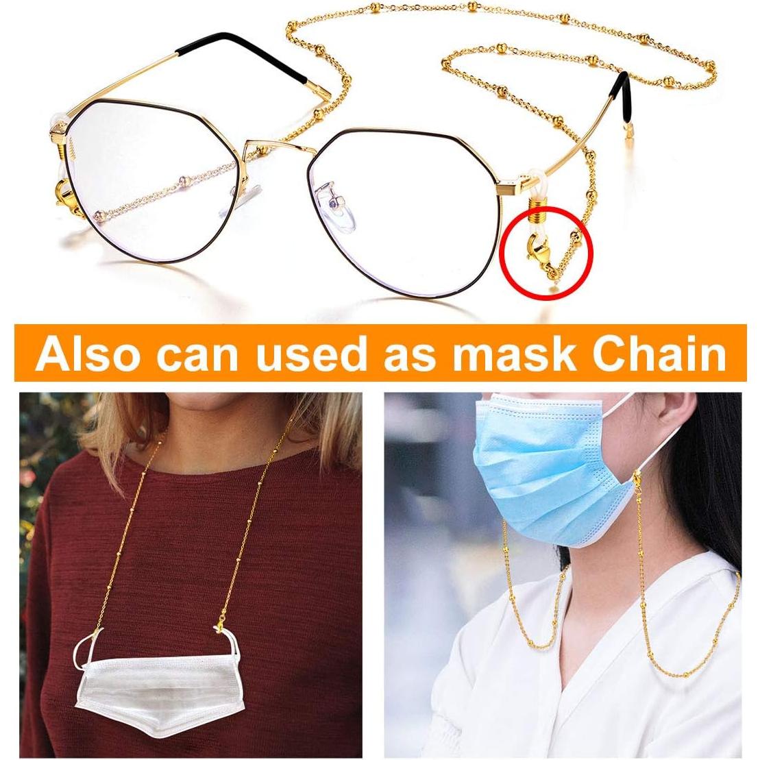 Cadena para Gafas ChainsPro - Baño de Oro 18k - 71 cm