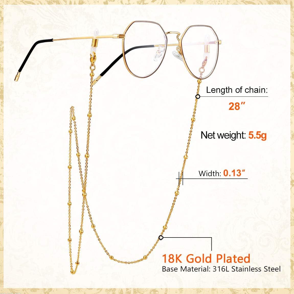Cadena para Gafas ChainsPro - Baño de Oro 18k - 71 cm