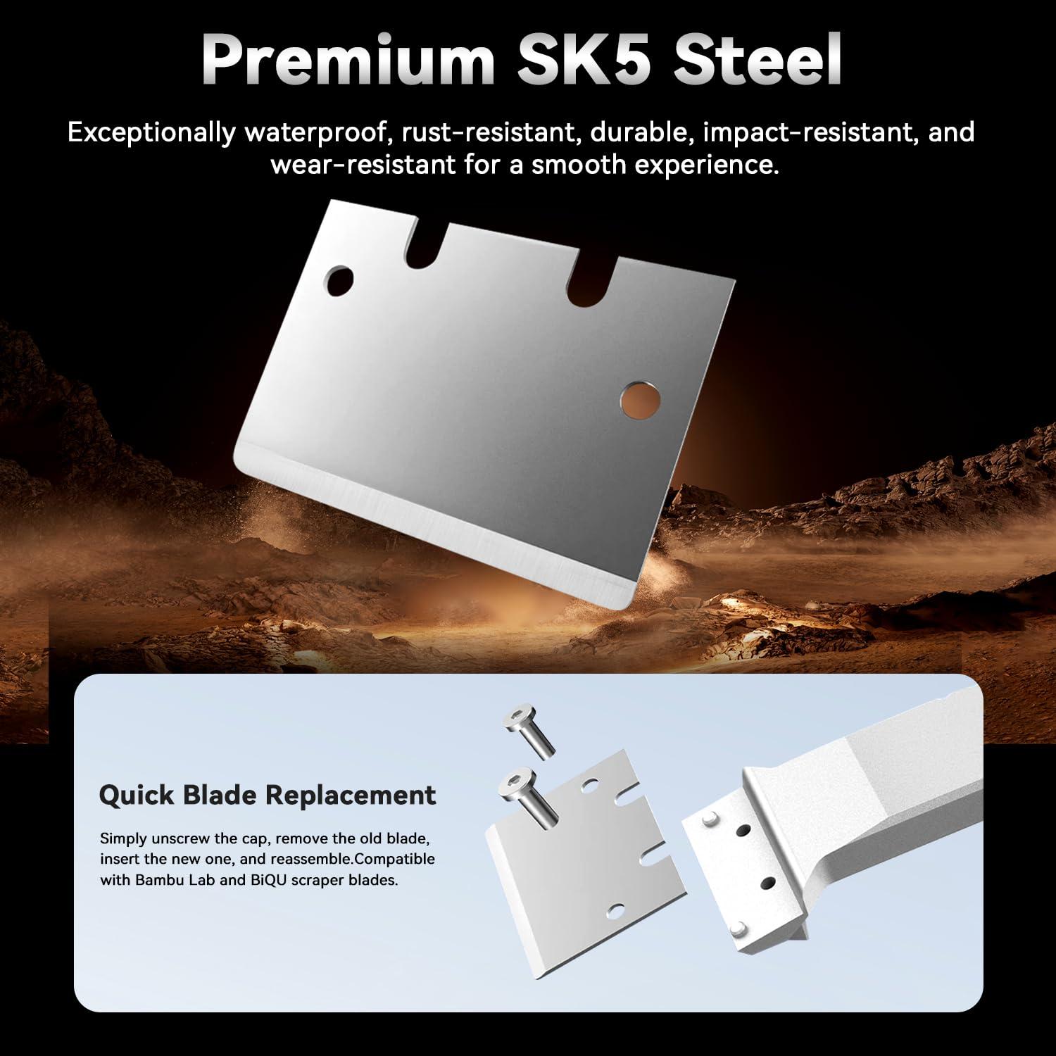 Raspador de Impresora 3D COMTREE con 3 Cuchillas de Acero SK5