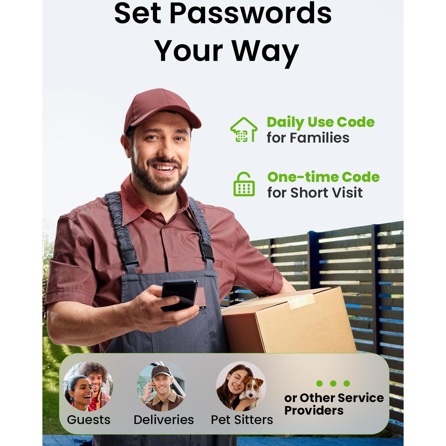 Cerradura Inteligente GHome 4 en 1 Negra para Puerta