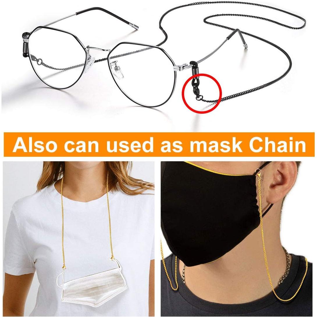 Cadena para Gafas ChainsPro - Acero Inoxidable Negra 71 cm