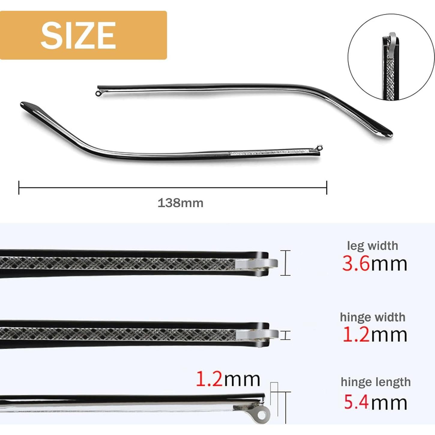 Templos de Reemplazo UPIONIC para Gafas con Kit de Reparación