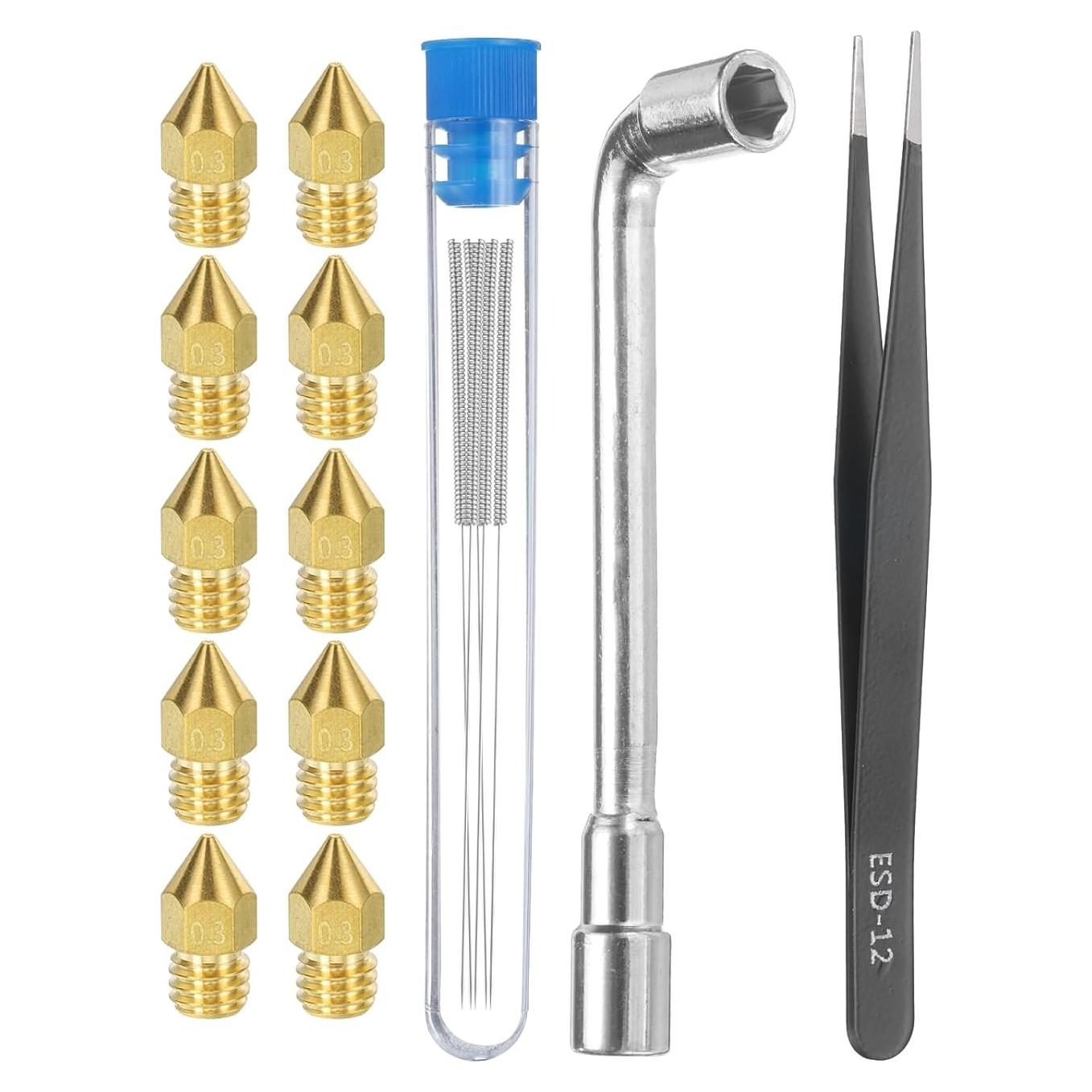 Kit de Boquillas 3D uxcell 0.3mm con Agujas y Llave