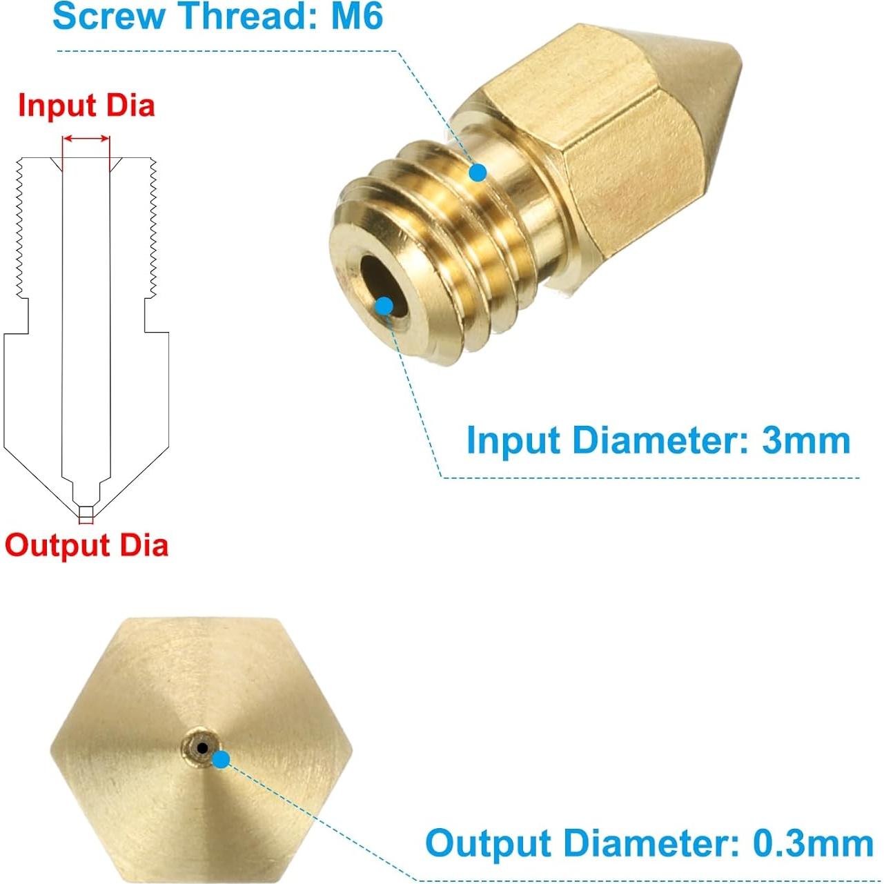 Kit de Boquillas 3D uxcell 0.3mm con Agujas y Llave