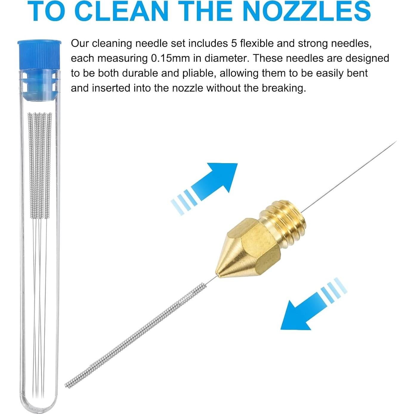 Kit de Boquillas 3D uxcell 0.3mm con Agujas y Llave