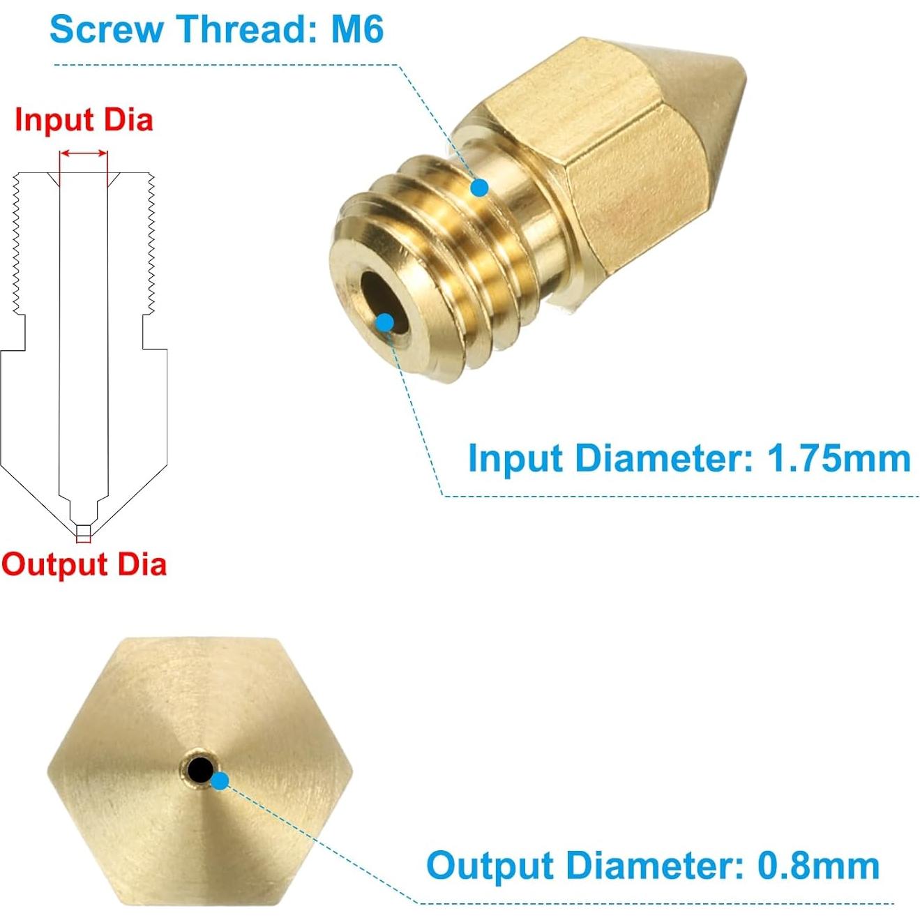 Kit de Boquillas 3D uxcell 30pcs 0.8mm + Agujas de Limpieza
