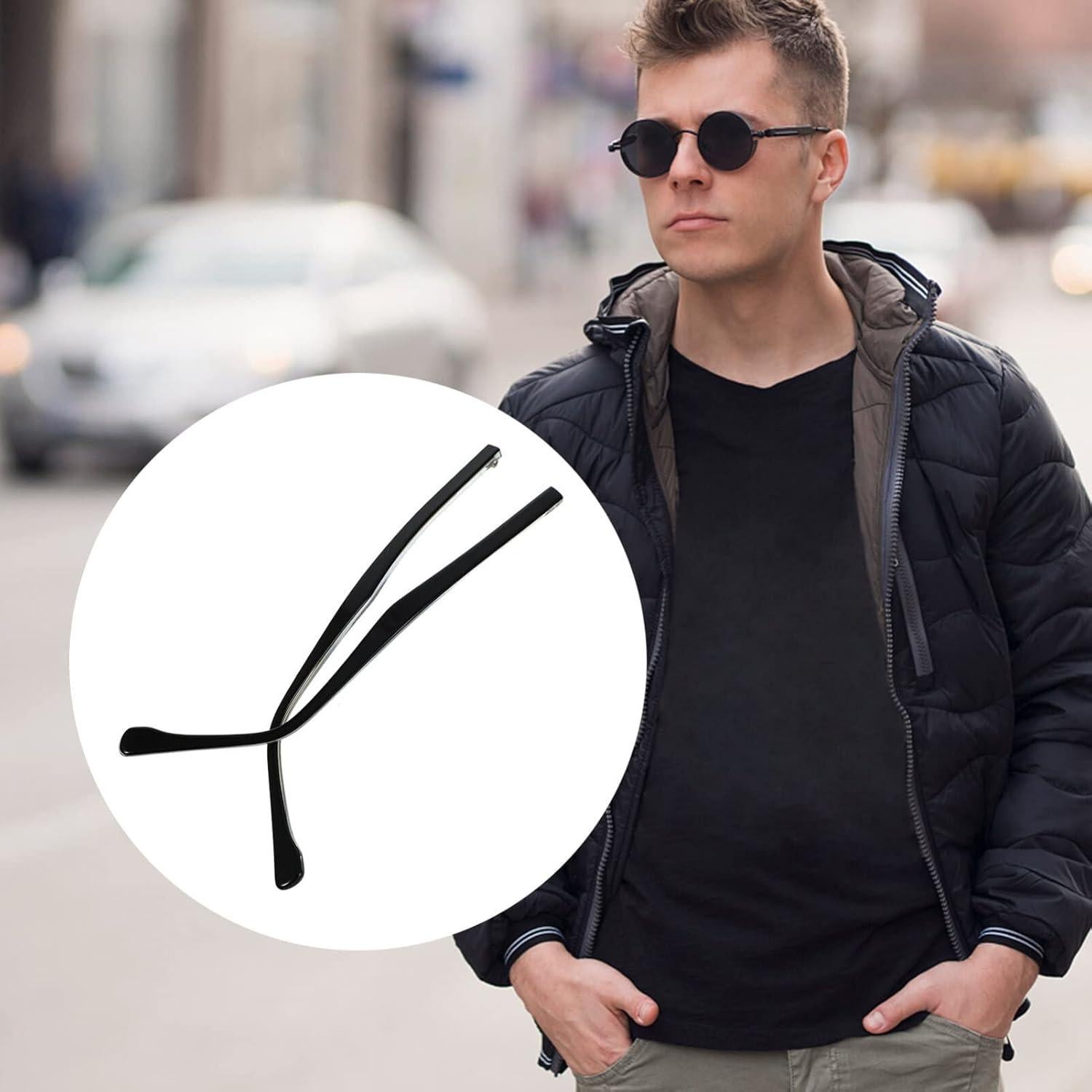 Templos de Reemplazo de Metal para Gafas STOBOK - Negro