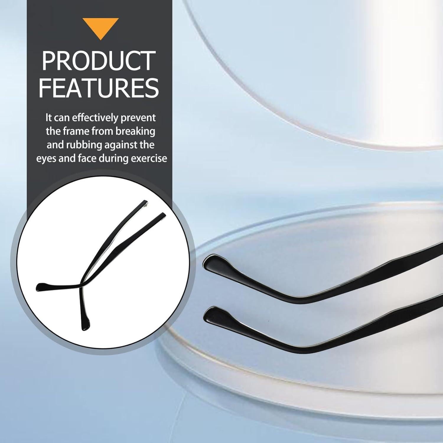 Templos de Reemplazo de Metal para Gafas STOBOK - Negro