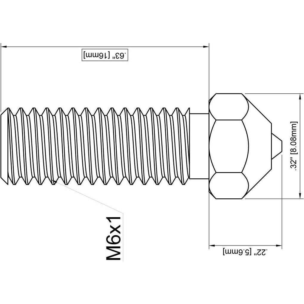 Boquilla Volcano Rubí 0.6mm MOD3DP para Impresoras 3D