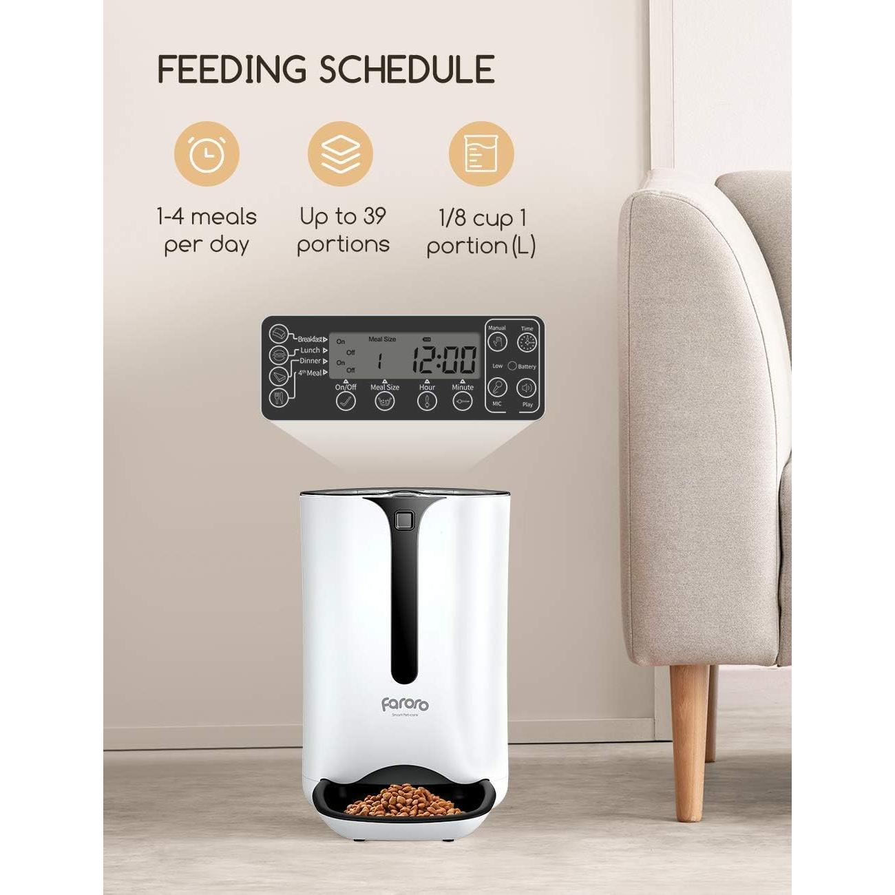 Dispensador Automático de Comida Roffie 7L para Gatos y Perros
