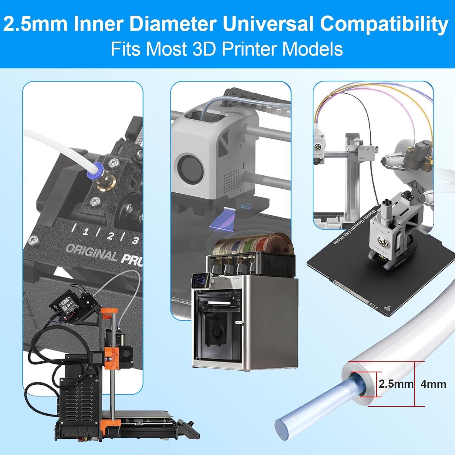 Tubo de PTFE 5m Tssinay 1.75mm con Cortador Resistente 260°C