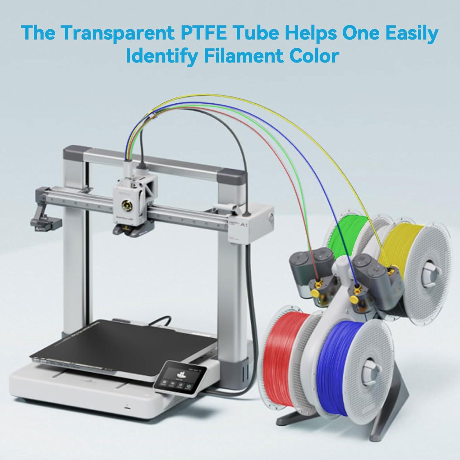 Tubo PTFE Transparente 5M para Filamento 1.75mm Bambu Lab