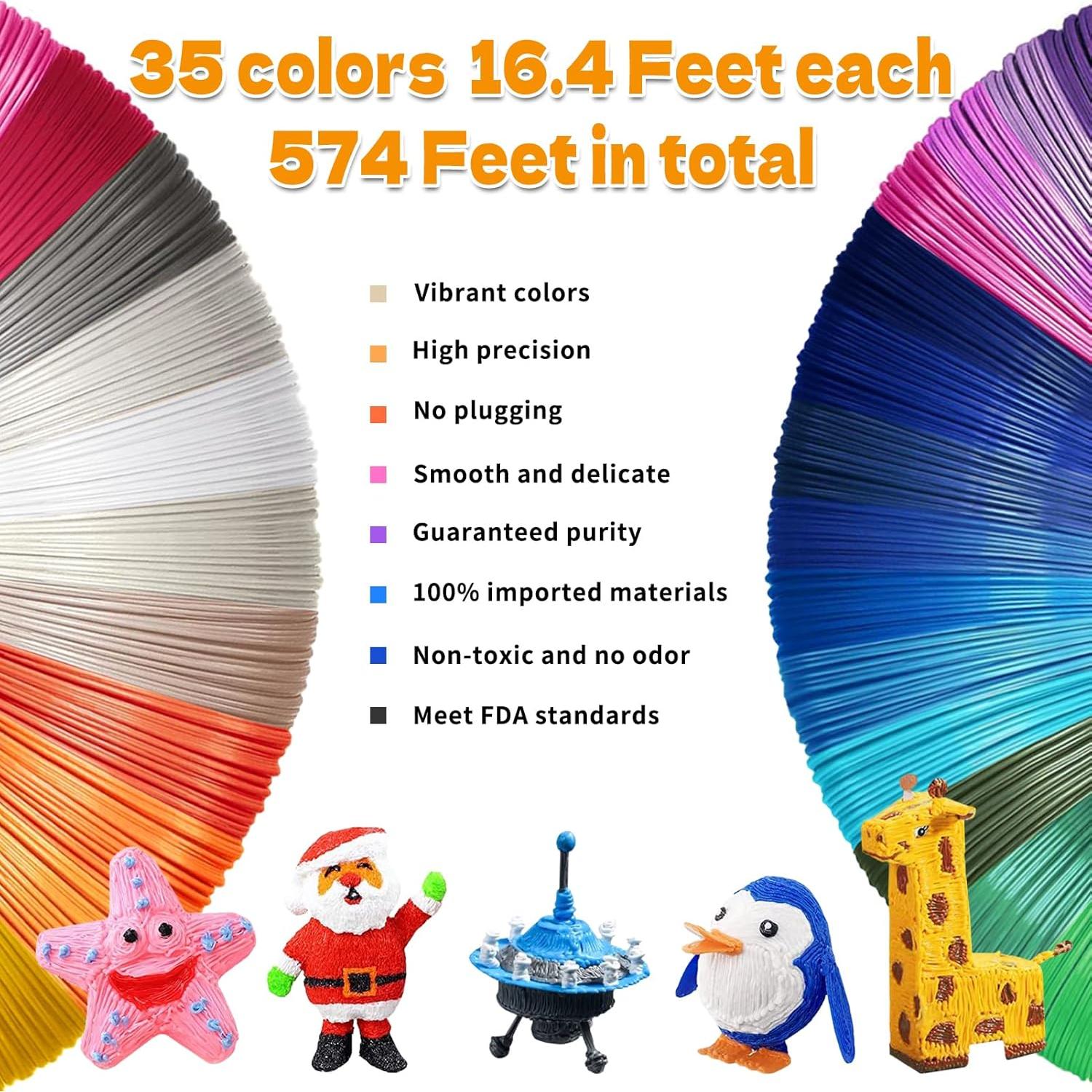 Recargas Filamento PLA 1.75mm MAXLINK 35 Colores 574 pies