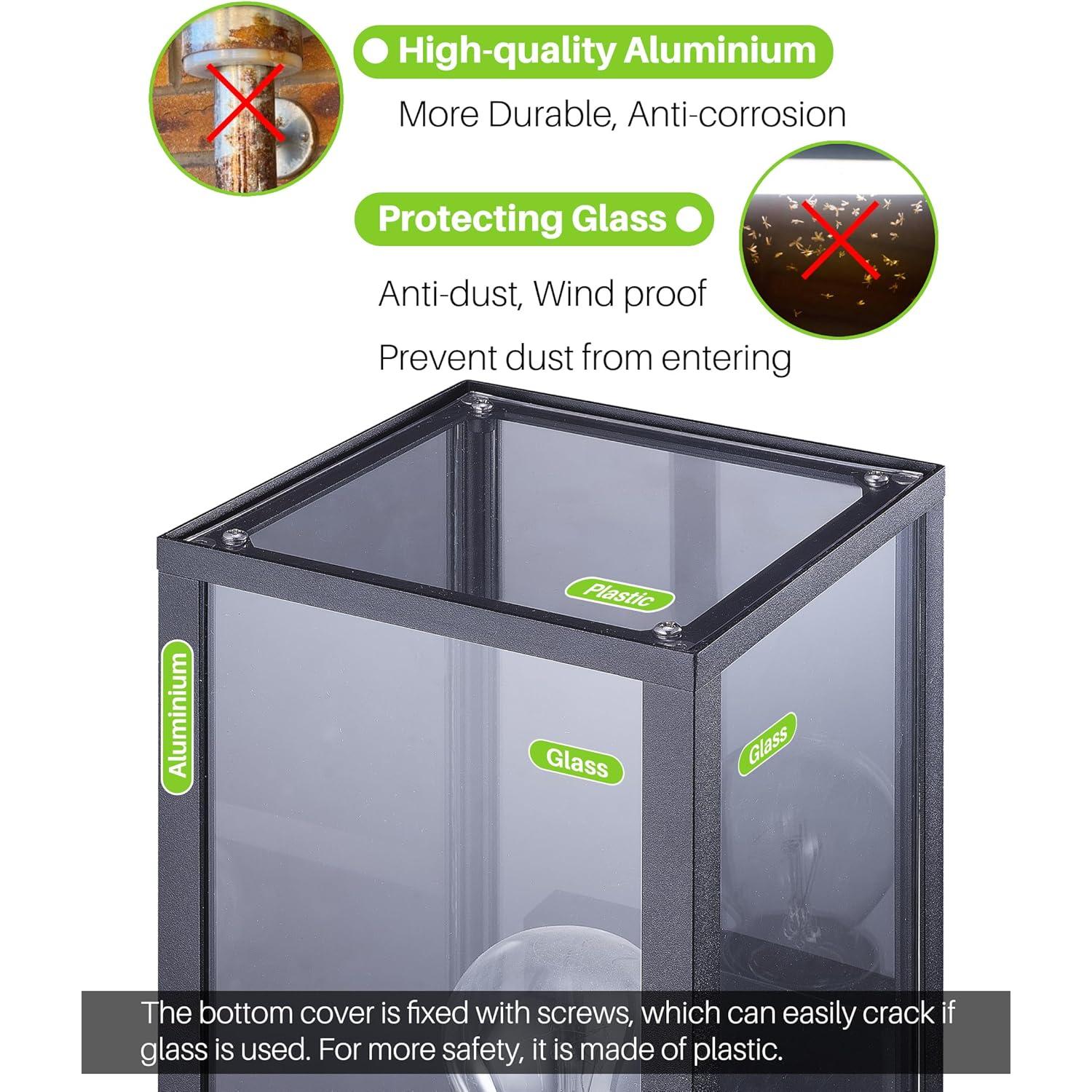 Lámpara de pared exterior EBIONBRIGHT negra mate 2 unidades