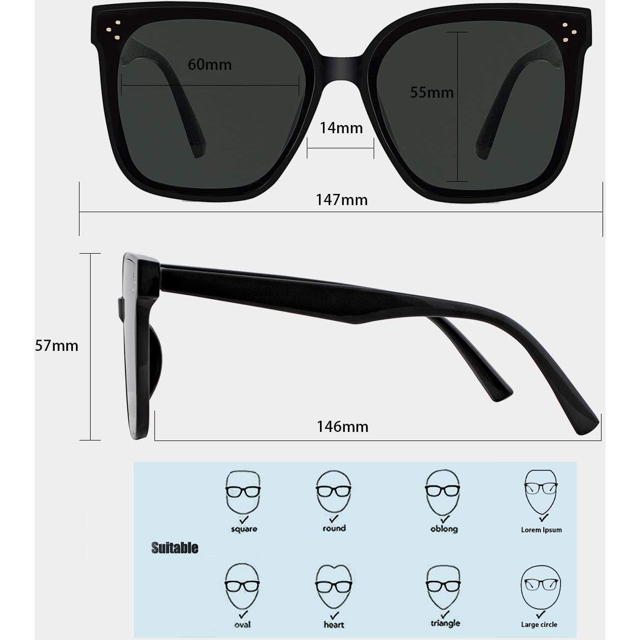 Gafas de Sol Oversized MAXJULI UV400 para Mujeres y Hombres