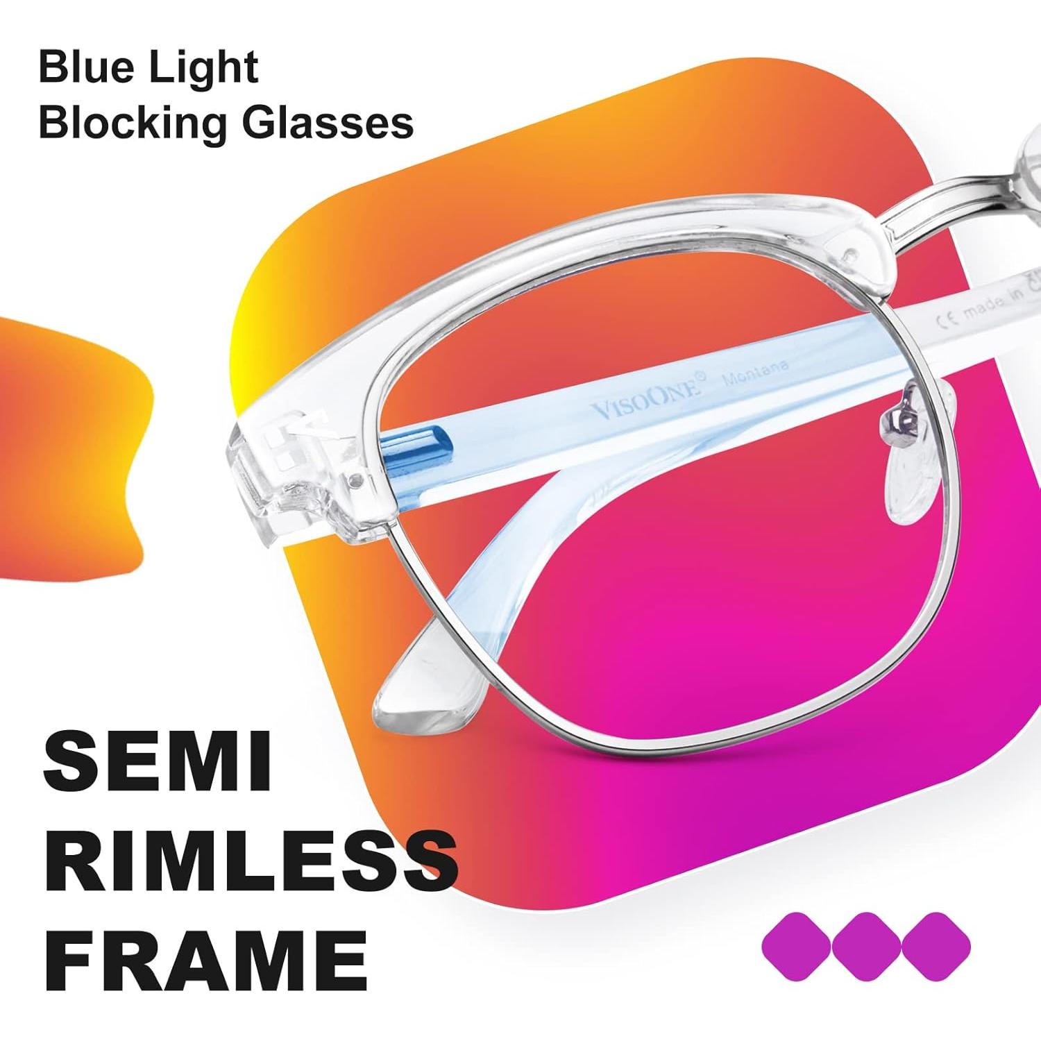 Gafas VISOONE bloqueo luz azul cuadradas anti-reflejo 2 pcs