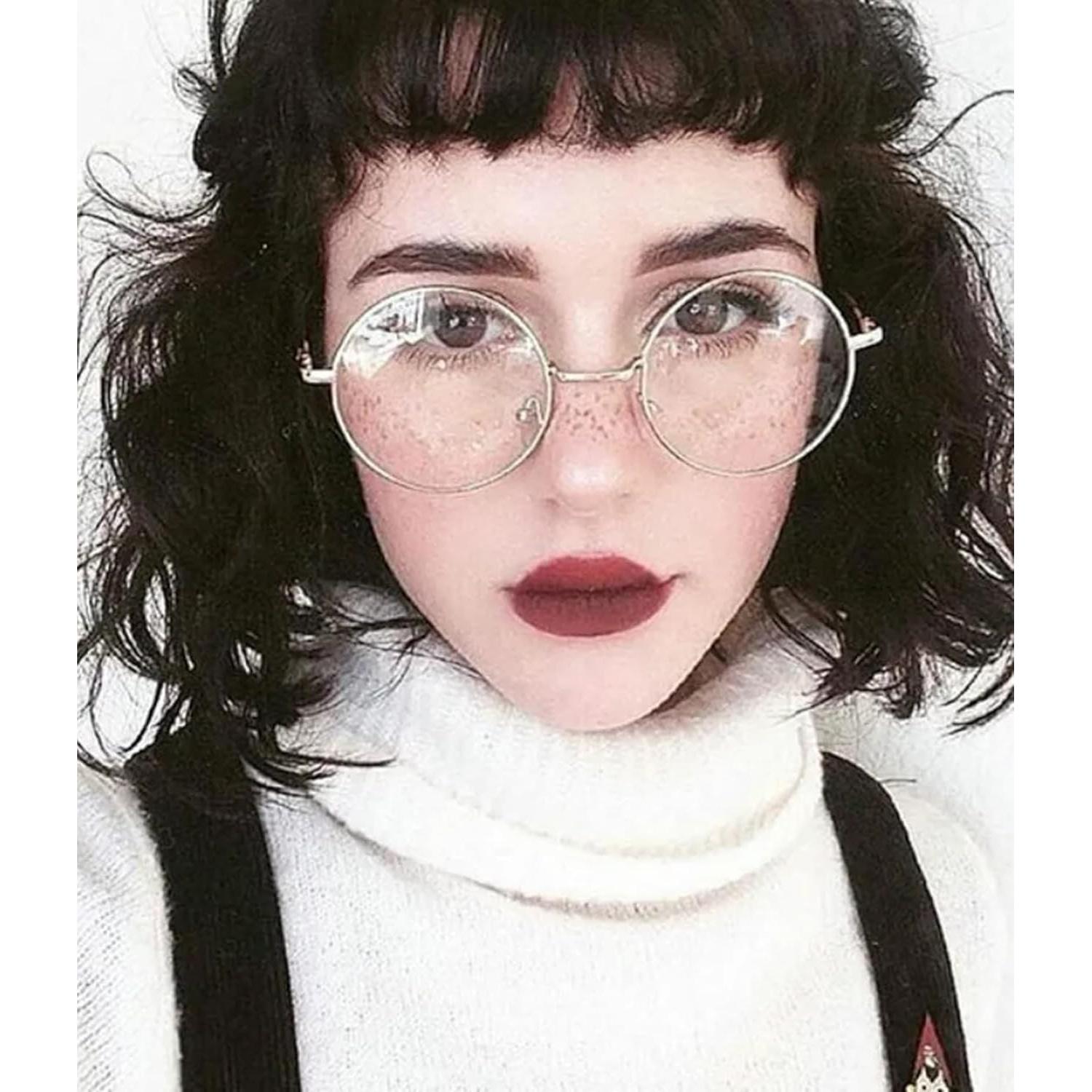 Gafas Redondas ZIMUSUN Plata Lentes Claros UV400