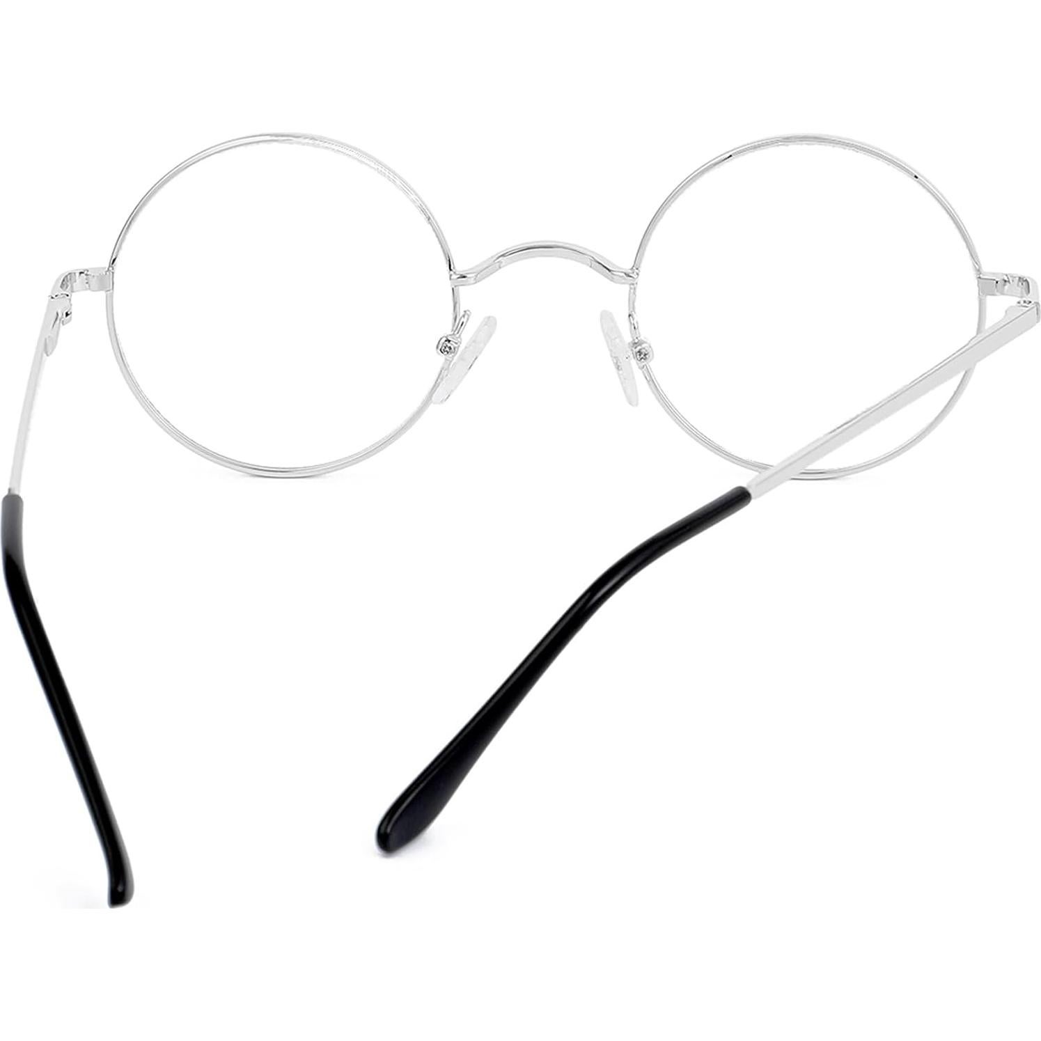 Gafas Redondas ZIMUSUN Plata Lentes Claros UV400