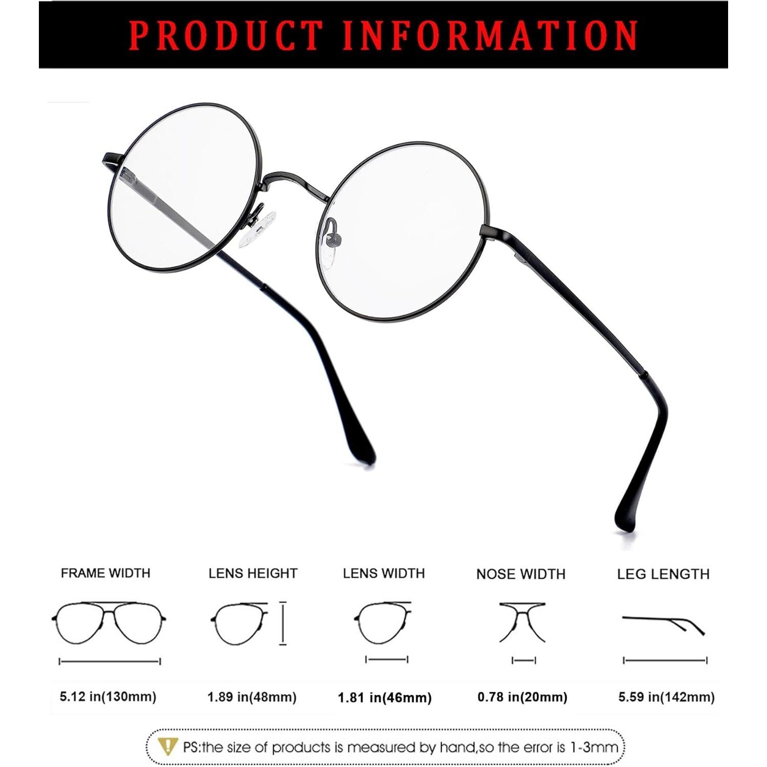 Gafas Redondas ZIMUSUN Metal 46mm UV400 Unisex