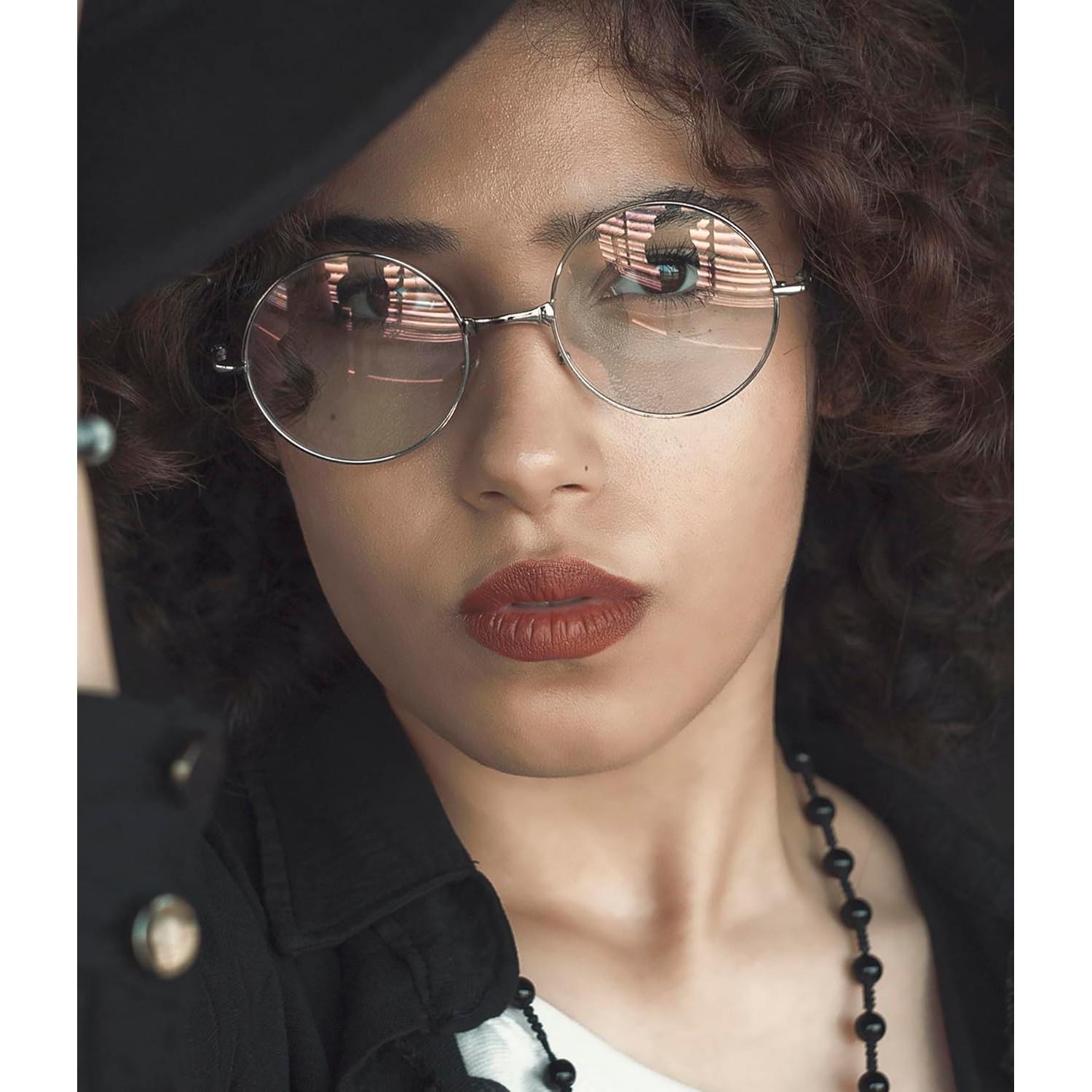 Gafas redondas ZIMUSUN con lentes claros UV400 unisex