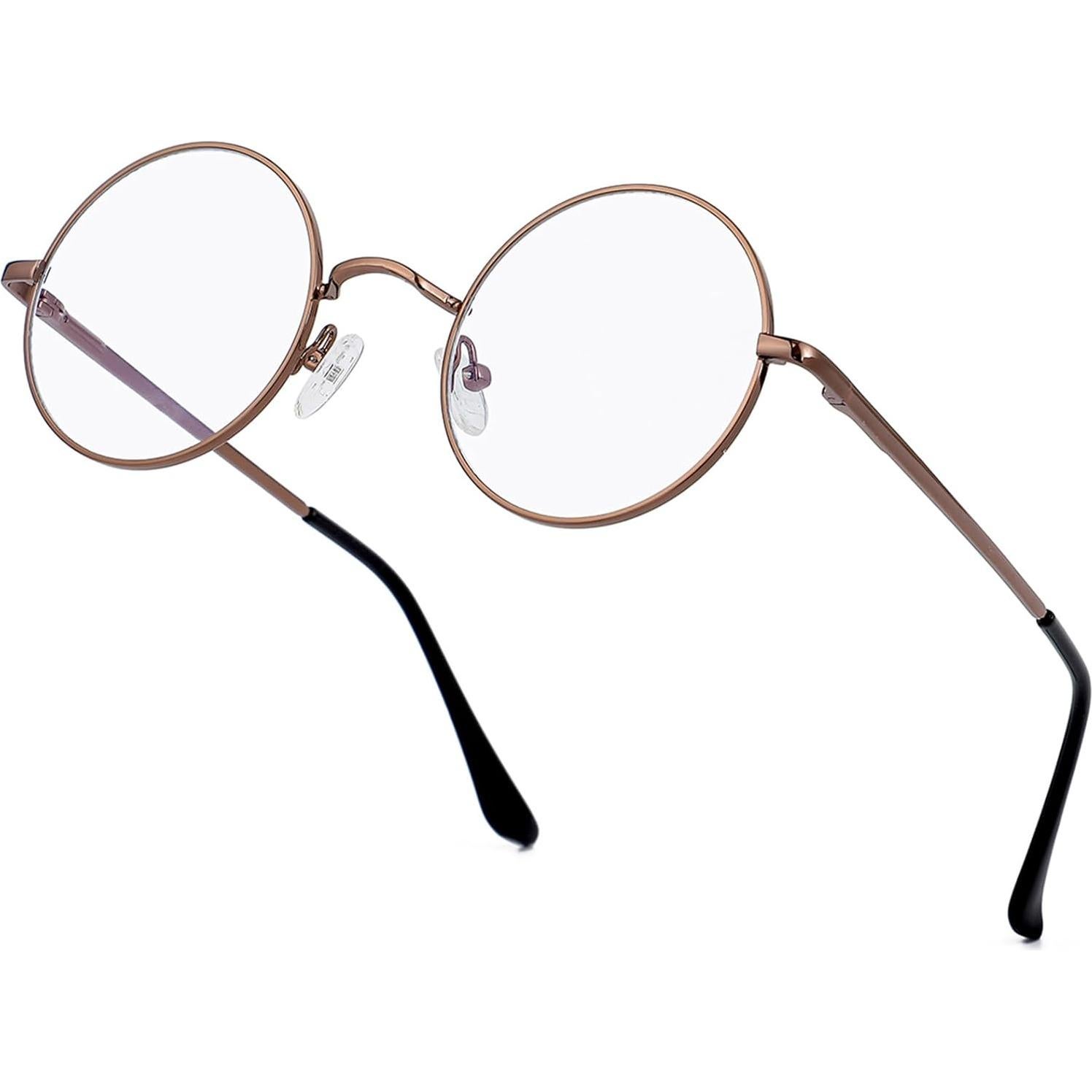 Gafas Redondas ZIMUSUN Metal 46mm Lentes Claros UV400