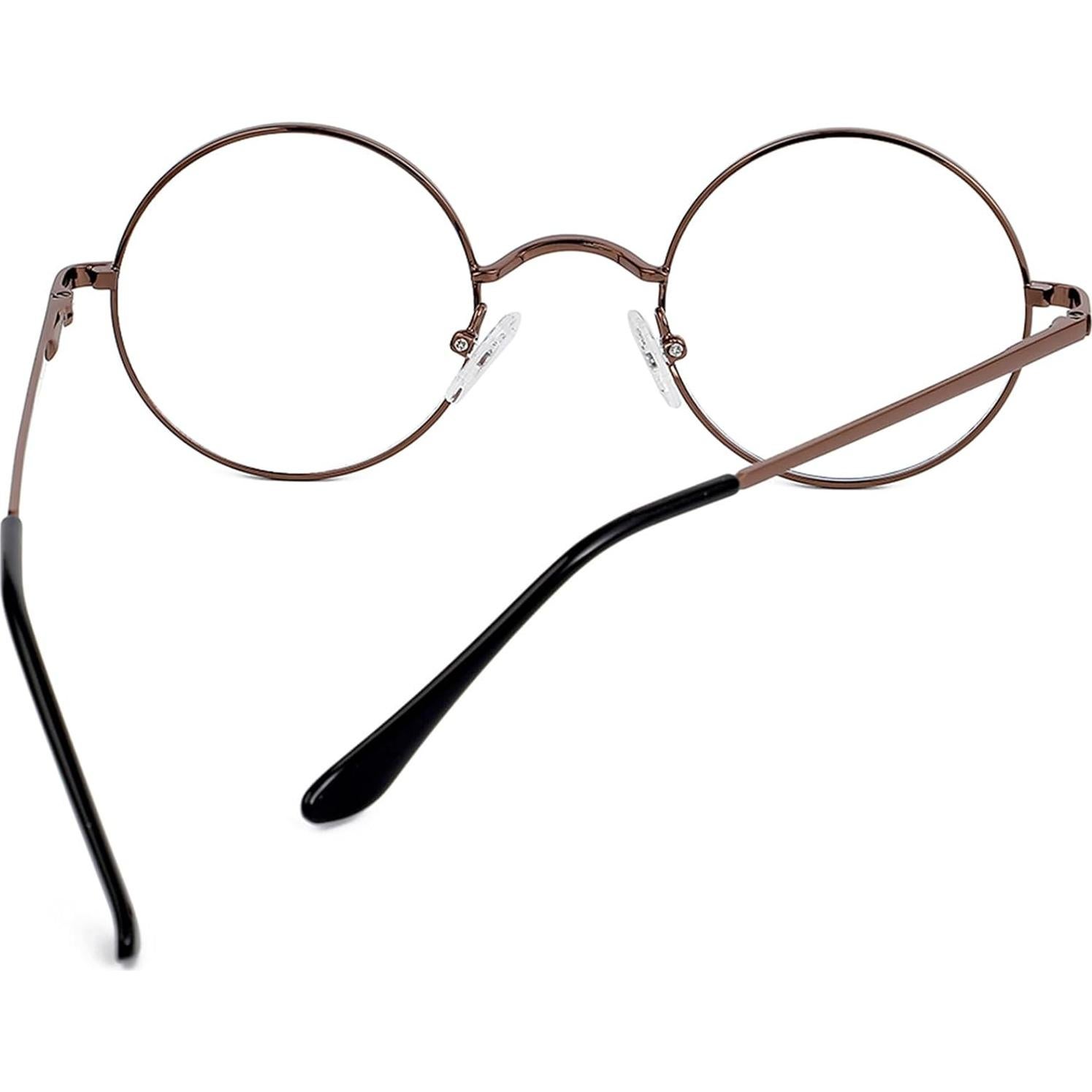 Gafas Redondas ZIMUSUN Metal 46mm Lentes Claros UV400