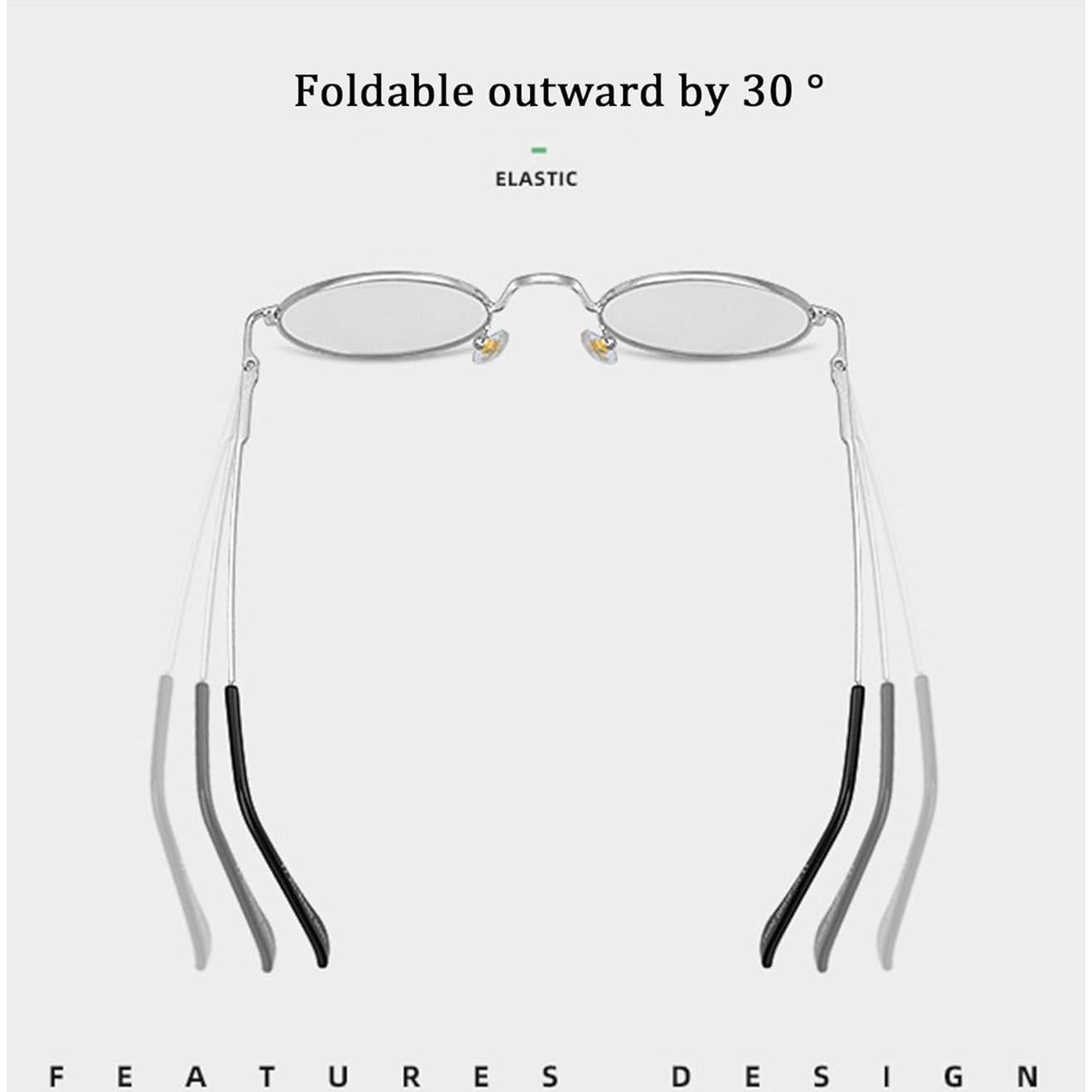 Gafas Redondas ZIMUSUN Metal 46mm Lentes Claros UV400