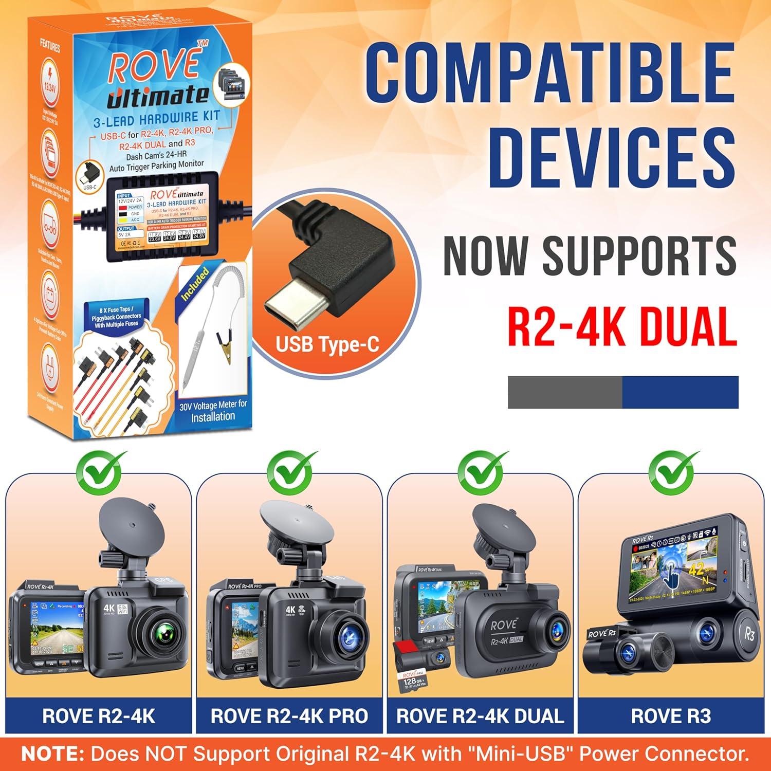 Kit de Cableado Duro ROVE USB-C para Cámaras R2-4K y R3