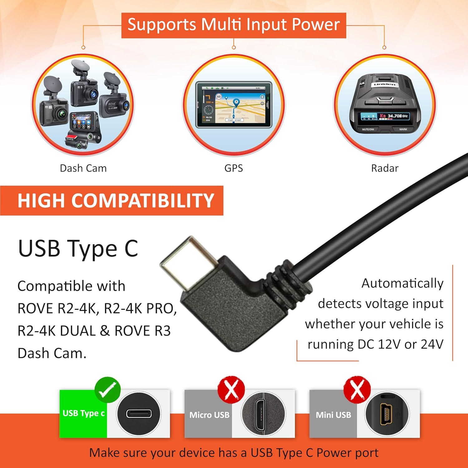 Kit de Cableado Duro ROVE USB-C para Cámaras R2-4K y R3