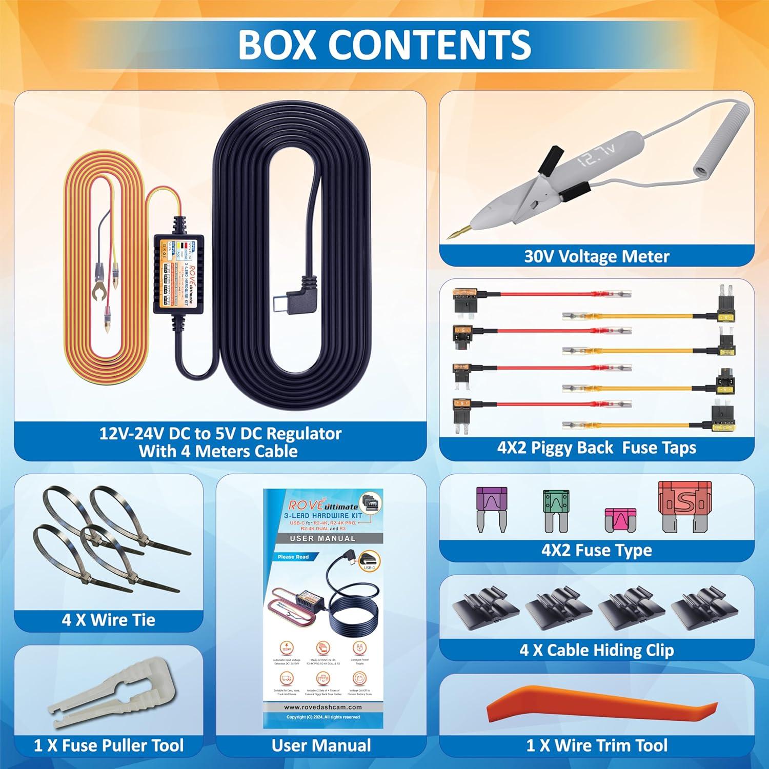 Kit de Cableado Duro ROVE USB-C para Cámaras R2-4K y R3