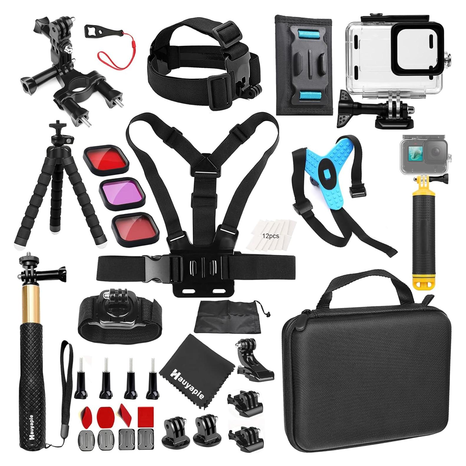 Kit Accesorios GoPro Hero 12/11/10/9 + Estuche Impermeable