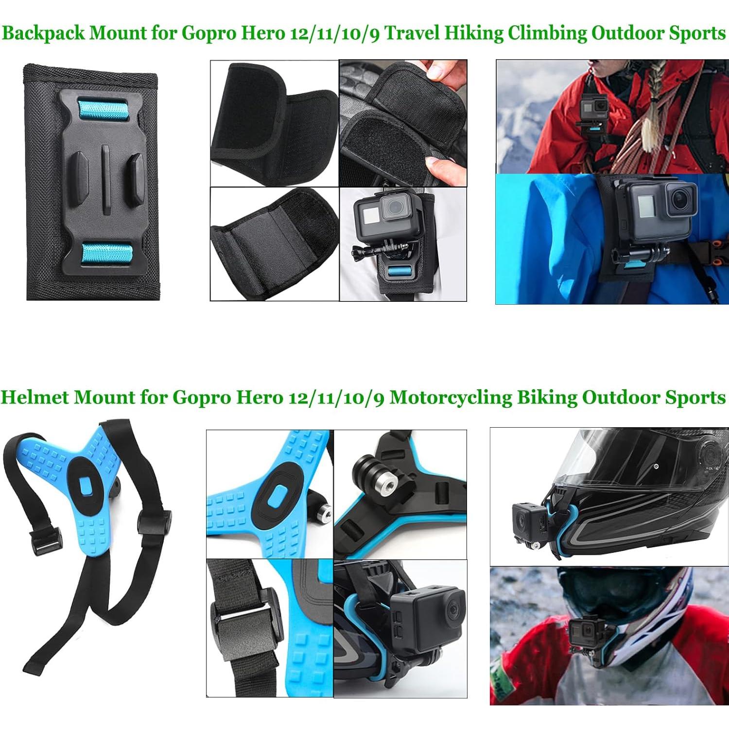 Kit Accesorios GoPro Hero 12/11/10/9 + Estuche Impermeable