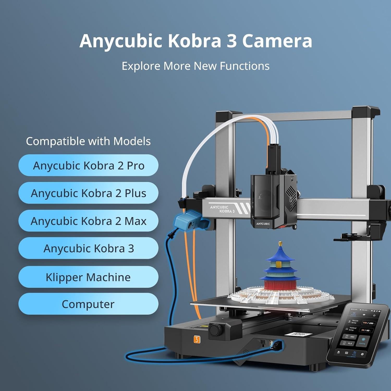 Cámara de Impresora 3D Anycubic Kobra 3 - Monitoreo Remoto