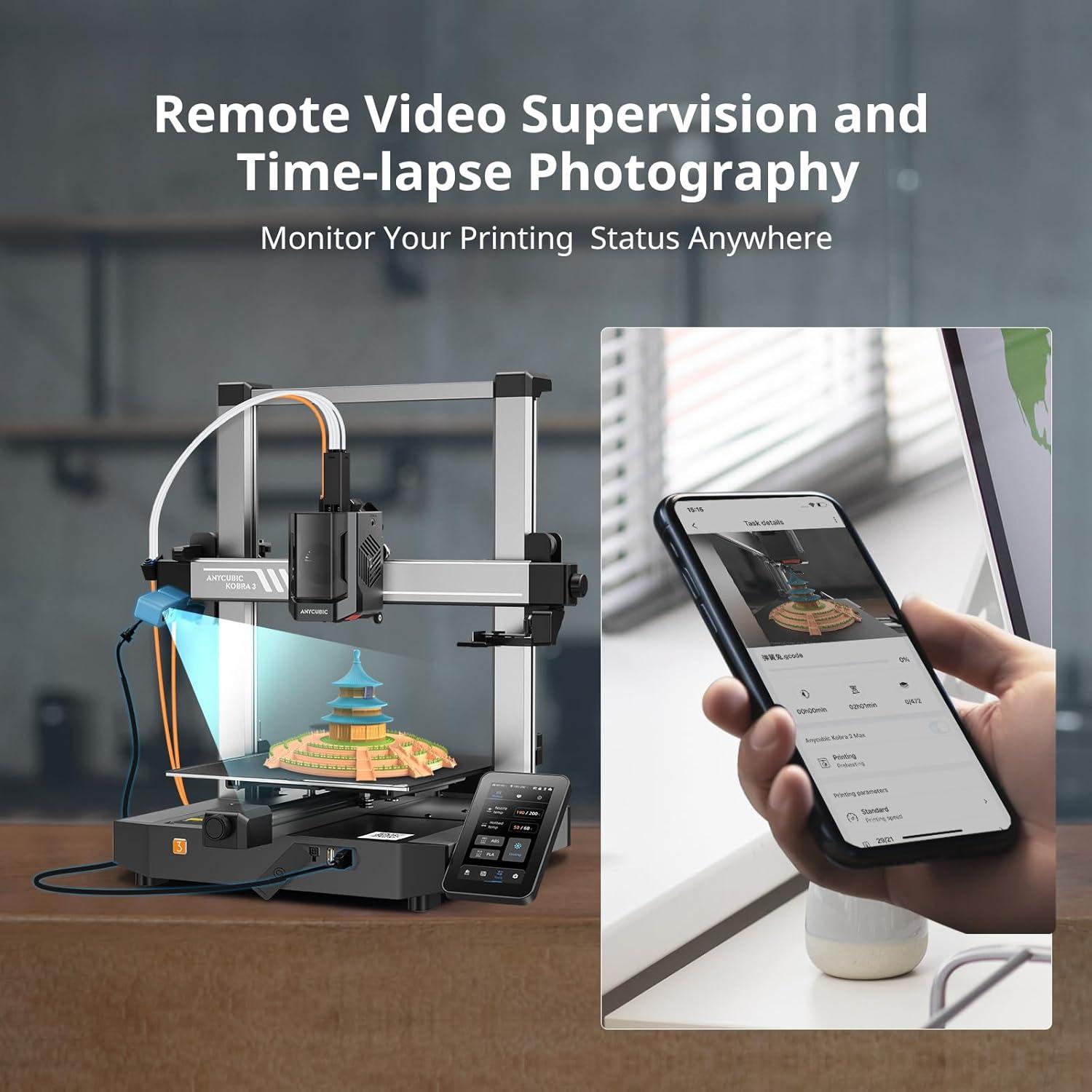 Cámara de Impresora 3D Anycubic Kobra 3 - Monitoreo Remoto