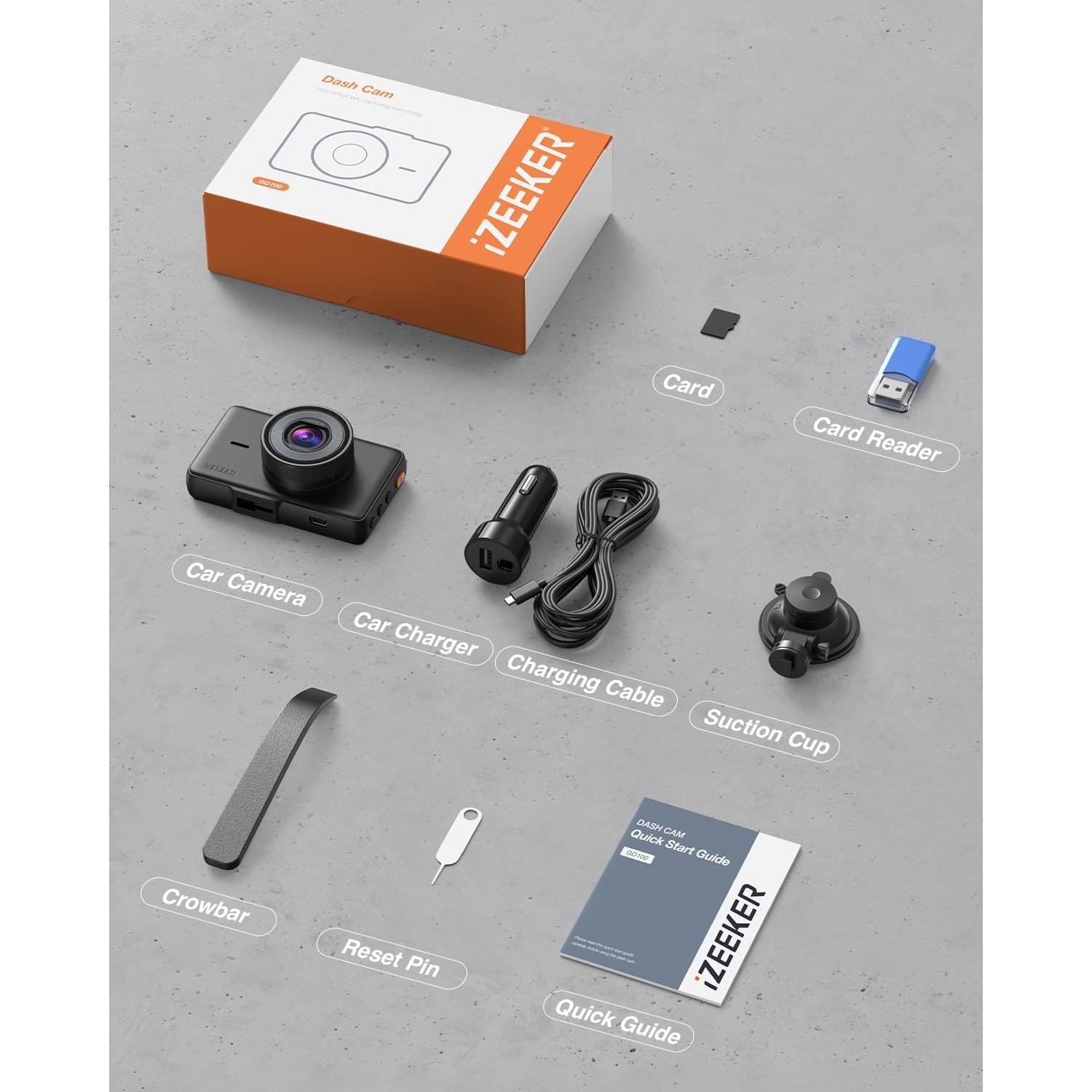 Cámara de Coche iZEEKER 2.5K QHD con Pantalla de 3"