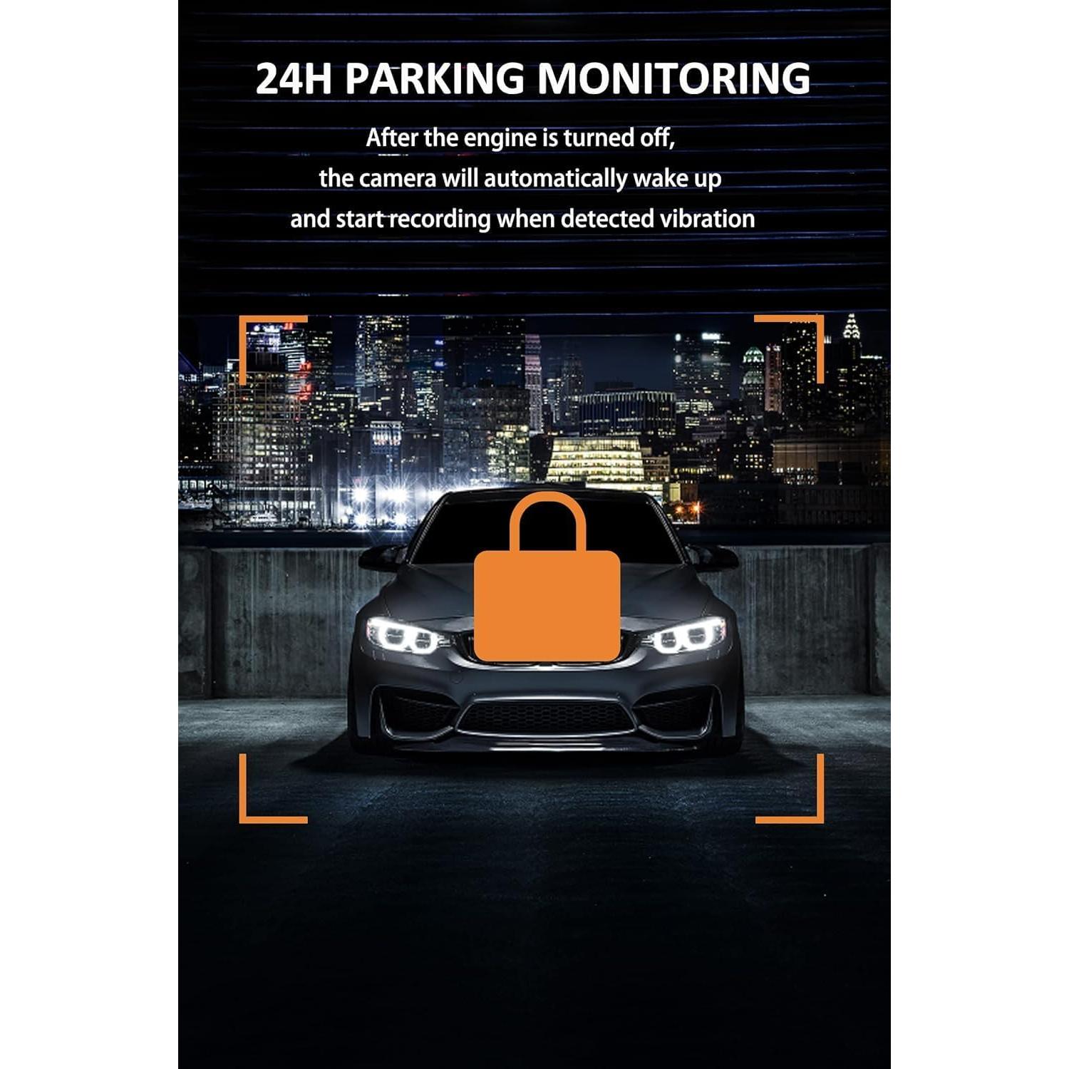 Dual Dash Cam Front and Inside FHD 1080P Dash Camera for Cars Dashcams for Cars with Infrared Night Vision, Car Camera Driving Recorder 24H Park Monitor Motion Detection G-Sensor for Taxi Uber