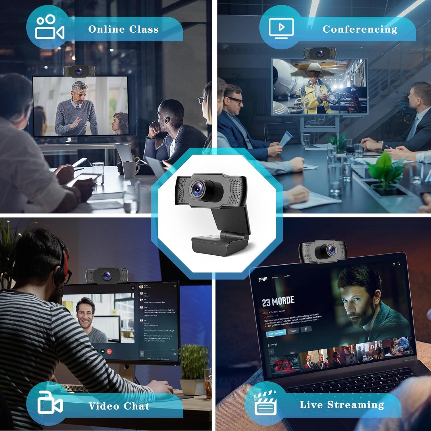 Cámara Web 4K Tidszec con Micrófonos y Luz Ajustable