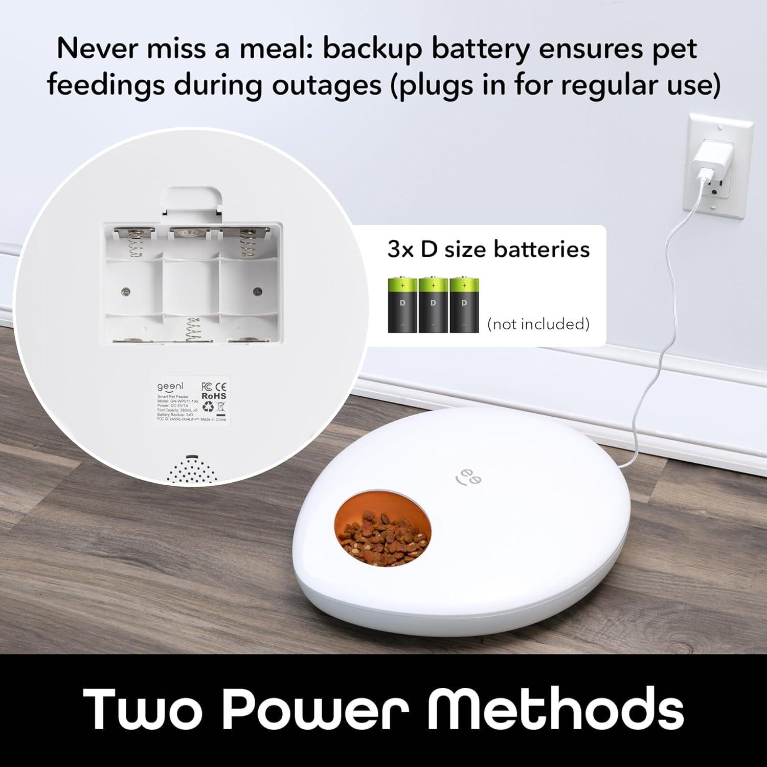 Geeni Alimentador Inteligente para Mascotas 2,68 kg Control App