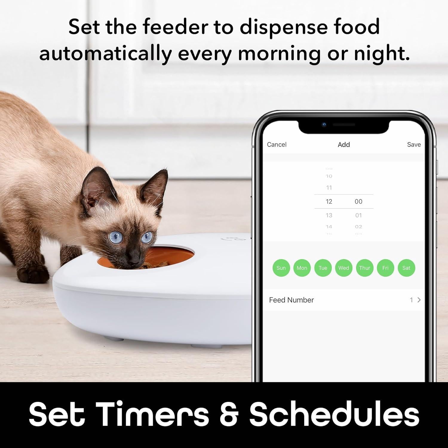 Geeni Alimentador Inteligente para Mascotas 2,68 kg Control App