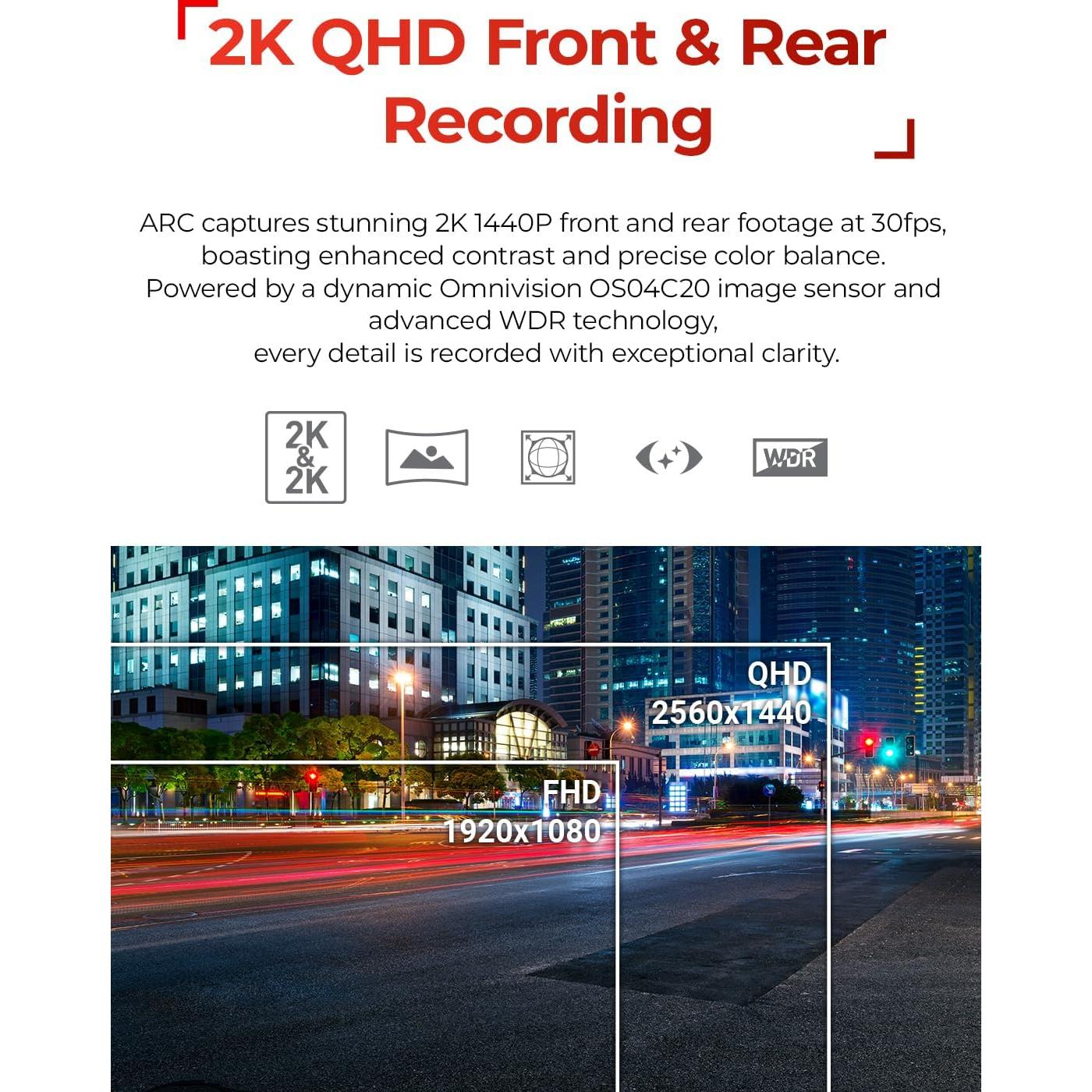 Cámara Dash THINKWARE ARC 1440P Doble, Wi-Fi, GPS, 32GB